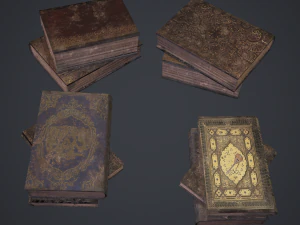 Hard cover books 3D Model
