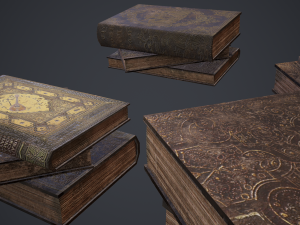 Hard cover books 3D Model