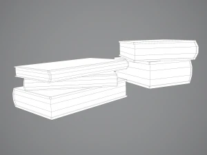 Hard cover books 3D Model