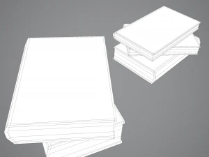 Hard cover books 3D Model