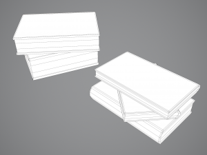 Hard cover books 3D Model