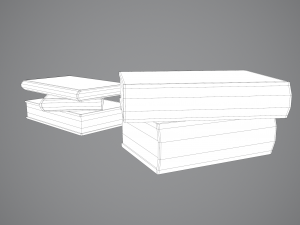 Hard cover books 3D Model