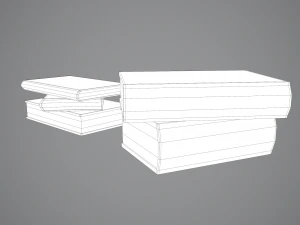 Hard cover books 3D Model