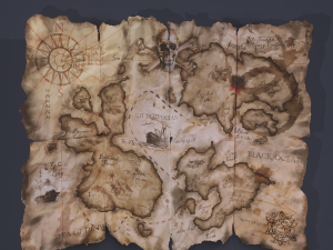 Folding treasure map 3D Model