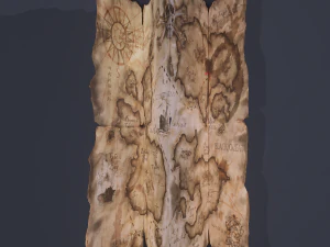 Folding treasure map 3D Model