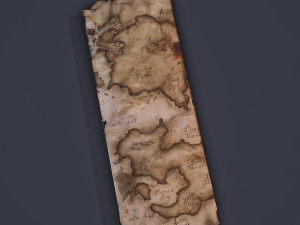Folding treasure map 3D Model