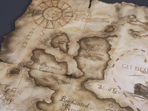 Folding treasure map 3D Model