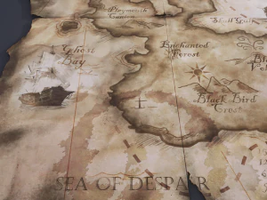 Folding treasure map 3D Model