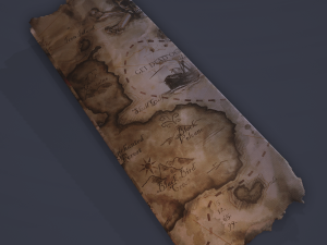 Folding treasure map 3D Model