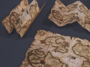 Folding treasure map 3D Model