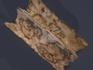 Folding treasure map 3D Model