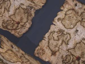 Folding treasure map 3D Model