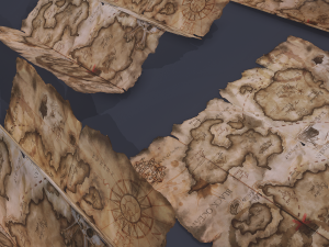 Folding treasure map 3D Model