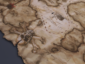 Folding treasure map 3D Model