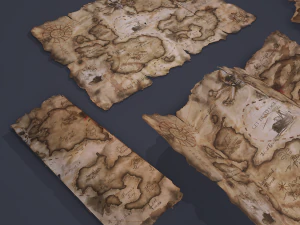 Folding treasure map 3D Model