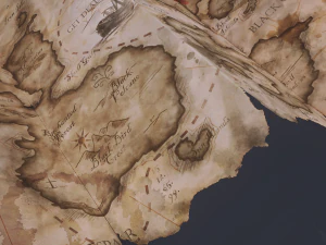 Folding treasure map 3D Model