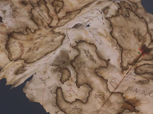 Folding treasure map 3D Model