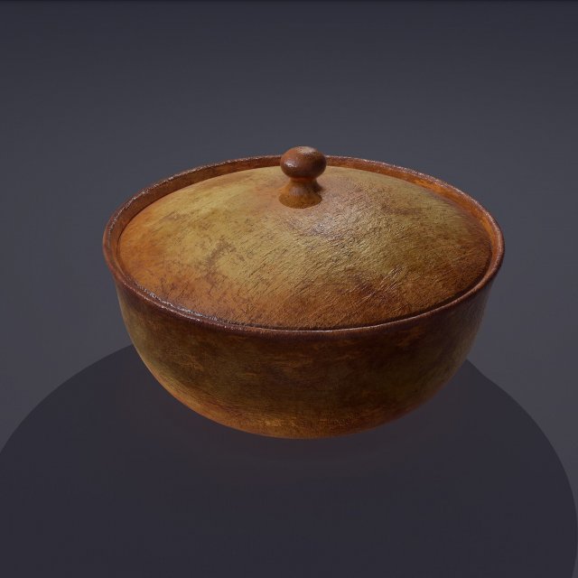 Terracotta glazed pot with lid 3D Model .c4d .max .obj .3ds .fbx .stl .blend 