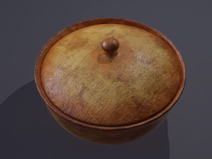 Terracotta glazed pot with lid 3D Model