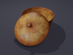 Terracotta glazed pot with lid 3D Model