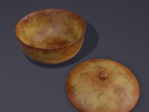 Terracotta glazed pot with lid 3D Model
