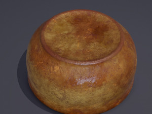 Terracotta glazed pot with lid 3D Model
