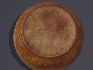 Terracotta glazed pot with lid 3D Model