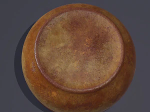 Terracotta glazed pot with lid 3D Model
