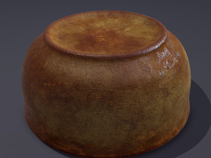 Terracotta glazed pot with lid 3D Model