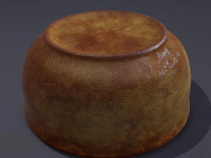 Terracotta glazed pot with lid 3D Model
