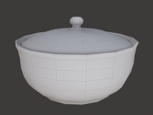 Terracotta glazed pot with lid 3D Model