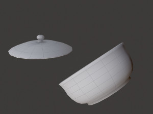 Terracotta glazed pot with lid 3D Model