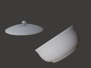 Terracotta glazed pot with lid 3D Model