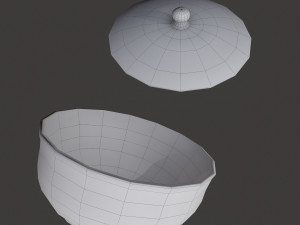 Terracotta glazed pot with lid 3D Model