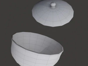 Terracotta glazed pot with lid 3D Model
