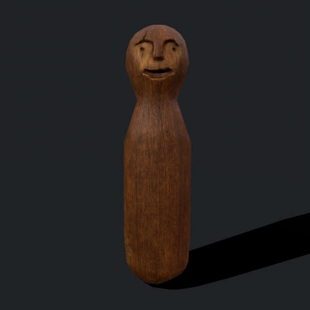 Medieval wooden toy doll 3D Модель .c4d .max .obj .3ds .fbx .stl .blend 