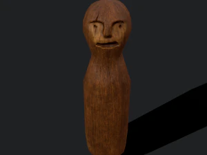 Medieval wooden toy doll 3D Model