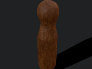 Medieval wooden toy doll 3D Model