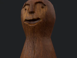 Medieval wooden toy doll 3D Model