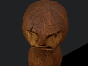Medieval wooden toy doll 3D Model