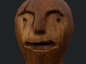 Medieval wooden toy doll 3D Model