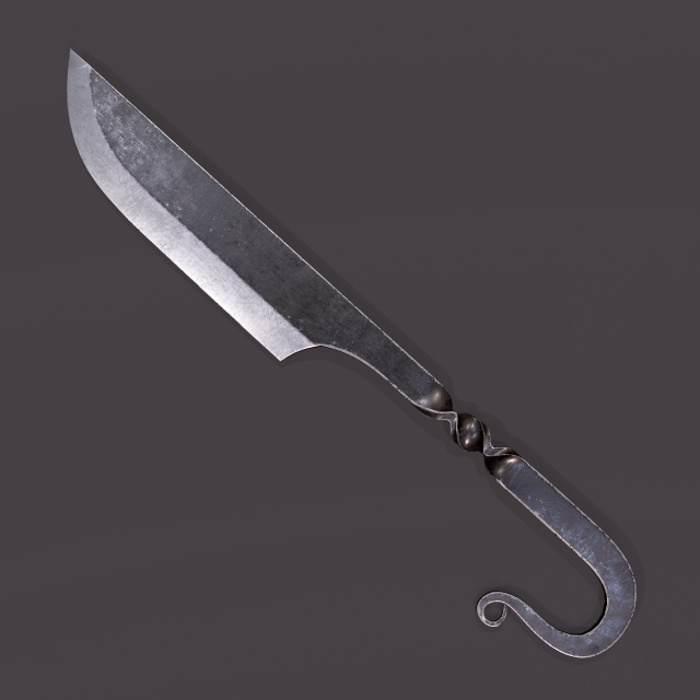 Medieval filleting knife 3D मॉडल .c4d .max .obj .3ds .fbx .stl .blend 