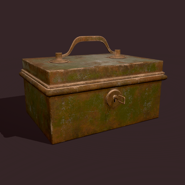 Metal storage box 3D Model .c4d .max .obj .3ds .fbx .stl .blend 