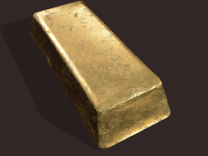 gold ingot large 3D Model