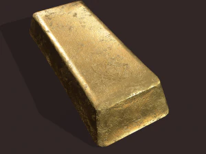золотой слиток большой 3D Модель