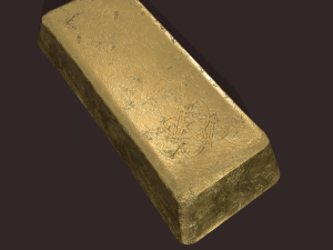 gold ingot large 3D 모델