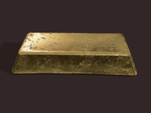 gold ingot large 3D 모델