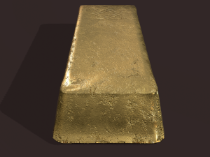gold ingot large 3D 모델