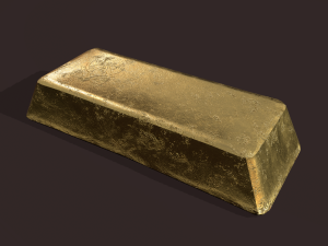gold ingot large 3D 모델