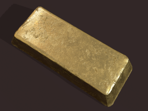 gold ingot large 3D 모델